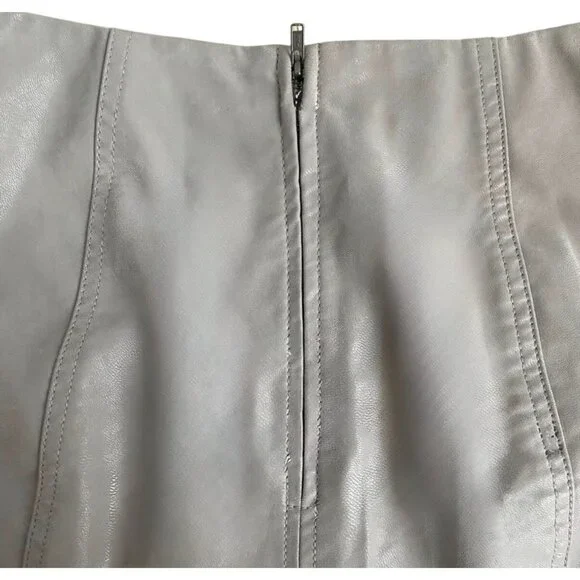 Free People Faux White Leather Mini Skirt Size 12 New With Tags - Picture 10 of 10